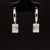 Hoop Earrings w/ Diamond Diamond Baguette Drop Dangles in 18k White Gold - #594 - ERDIA356648