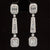 Diamond Art Deco Vintage Linear Dangle Drop Earrings in 18k White Gold - #596 - ERDIA357194
