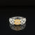 Yellow & White Diamond Cushion Halo Trellis Engagement Ring in 18k Two-Tone Gold - #609 - RGDIA671156