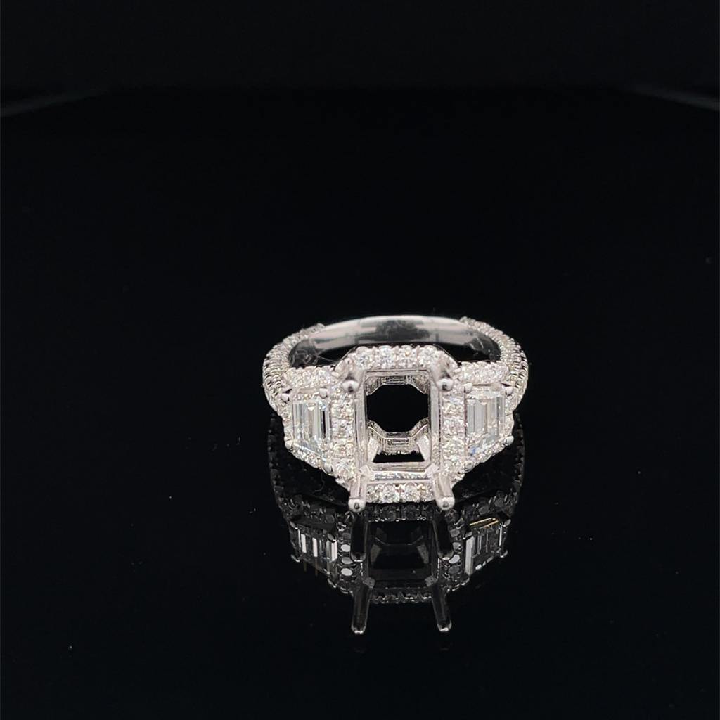Custom Designed Emerald Cut Halo Ring - Divine & Timeless Jewelry