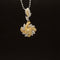 Yellow & White Diamond Cushion Floral Swirl Cluster Pendant in 18k Two-Tone Gold - #558 - PDDIA349653