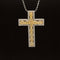 Yellow & White Diamond Triple Row Crucifix Cross Pendant in 18k Two-Tone Gold - #562 - PDDIA350367