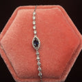 Sapphire Marquise & Diamond Delicate Bracelet in 18k White Gold - #563 - BRSAP022083