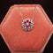Ruby & Diamond Floral Bloom Cluster Necklace in 18k White Gold - #569 - NLRUB012030