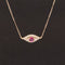 Ruby & Diamond Evil Eye Necklace in 18k Rose Gold - #570 - NLRUB011724