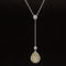 Yellow & White Diamond Pear Drop Halo Y-Necklace in 18 Two-Tone Gold - #578 - NLDIA068716