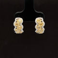 Yellow & White Diamond Half-Hoop Wreath Leaf Earrings in 18k Two-Tone Gold - #585 - ERDIA355796