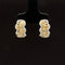 Yellow & White Diamond Half-Hoop Wreath Leaf Earrings in 18k Two-Tone Gold - #585 - ERDIA355796