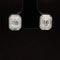 Diamond Emerald Cut Geometric Cluster Stud Earrings in 18k White Gold - #587 - ERDIA351986