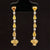 Yellow & White Diamond Floral Linear Drop Earrings in 18k Two-Tone Gold - #589 - ERDIA353918