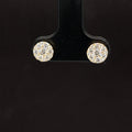 Diamond Round Cluster Stud Earrings in 18k Yellow Gold -#590 - ERDIA356864