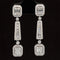 Diamond Art Deco Vintage Linear Dangle Drop Earrings in 18k White Gold - #596 - ERDIA357194