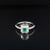 Emerald & Diamond Cushion Halo Engagement Ring in 18k White Gold - #607 - RGEME065955