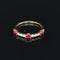 Ruby Three-Stone Diamond Station Stacking Ring in 18k Gold - #620 - RGRUB108089