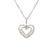 Diamond Double Heart Halo Pendant in 18k White Gold - (#1-HPDIA000458) - Divine & Timeless Jewelry