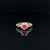 Ruby & Diamond Halo Entwined Split Shank Engagement Ring - (#104-RGRUB104765) - Divine & Timeless Jewelry