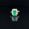 Emerald & Diamond Regal Engagement Ring in 18k White Gold - (#108-RGEME063597) - Divine & Timeless Jewelry