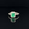 Emerald & Diamond Halo Engagement Ring in 18k White Gold - (#109-RGEME063729) - Divine & Timeless Jewelry