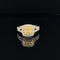 Fancy Yellow & White Diamond Radiant Double Halo Split Shoulder Ring in 18k Two Tone Gold - (#124-JR0721GH - 41) - Divine & Timeless Jewelry