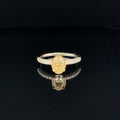 Fancy Yellow & White Diamond Oval Basket Ring in 18k Two Tone Gold - (#126-JR1369GR) - Divine & Timeless Jewelry
