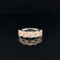 Fancy Pink & White Diamond 5-Stone Halo Wedding Band in 18k Two Tone Gold (#127-JRBP173GC - 1B) - Divine & Timeless Jewelry
