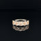 Fancy Pink & White Diamond 5-Stone Halo Wedding Band in 18k Two Tone Gold (#127-JRBP173GC - 1B) - Divine & Timeless Jewelry