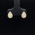 Fancy Yellow & White Diamond Halo Pear Stud Earrings in 18k Two Tone Gold - (#129-JE0147GP) - Divine & Timeless Jewelry