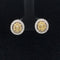Fancy Yellow & White Diamond Double Halo Oval Stud Earrings in 18k Two Tone Gold - (#130-JEO155GR-02) - Divine & Timeless Jewelry