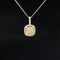 Fancy Yellow Diamond Radiant Double Halo Drop Necklace in 18k Two Tone Gold - (#139-JP0167GH) - Divine & Timeless Jewelry