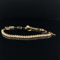 Modern & Slender Adjustable Diamond Bar Tennis Bracelet in 18k Yellow Gold - (#142 BR1247 - #37950YG) - Divine & Timeless Jewelry