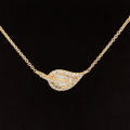 Diamond Tropical Leaf Pendant Necklace in 14k Yellow Gold - #151 PJNP4017-030 - Divine & Timeless Jewelry