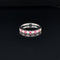 Diamond & Ruby Bubble Bezel Band in 14k White Gold - #153 - YKRO1603R-003 - Divine & Timeless Jewelry