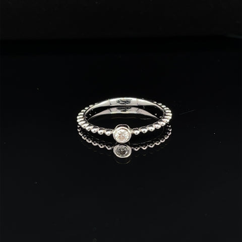 Diamond Bezel Sphere Stacking Ring in 14k White Gold - #157 - KAR59904A-001 - Divine & Timeless Jewelry