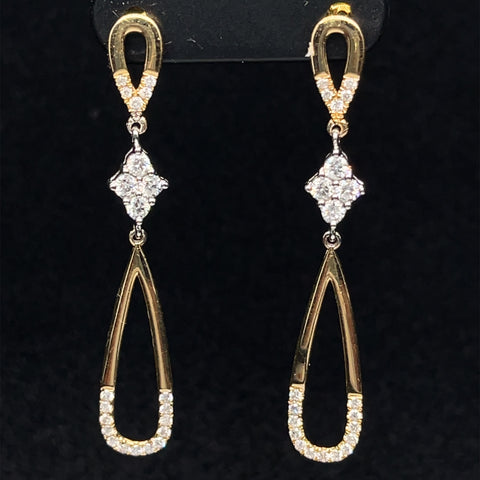 Diamond XOXO Hugs & Kisses Dangle Earrings in 18k Yellow Gold - (#15-HEDIA002101) - Divine & Timeless Jewelry