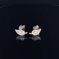 Diamond Tropical Leaf Stud Earrings in 14k White Gold - #171 PJE4454-017 - Divine & Timeless Jewelry