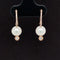 Diamond & Pearl Drop Huggie Hoop Earrings in 14k Rose Gold - #172 AJE00112-003 - Divine & Timeless Jewelry