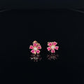 Diamond & Ruby Flower Bouquet Stud Earrings in 14k Rose Gold - #174 KVE00105RU - 004 - Divine & Timeless Jewelry