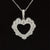 Diamond Cluster Lace Open Heart Necklace in 18k White Gold - (#343-178 - PDDDIA346137)