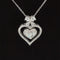 Diamond Floral Heart Halo Gift Necklace in 18k White Gold - (#179 - PDDIA343941)