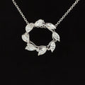 Diamond Marquise Floating Wreath Halo Necklace in 18k White Gold - (#340-181 - PDDIA348309)