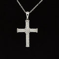 Classic Diamond Cross Twisted Rope Necklace in 18k White Gold - (#182 - PDDIA328917 )