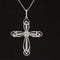 Contemporary Diamond Wire Celtic Cross Necklace in 18k White Gold - (#184 - PDDIA311967)