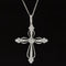 Diamond Cluster Celtic Cross Wire Necklace in 18k White Gold - (#185 - PDDIA329661)