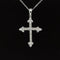 Diamond Cluster Classic Cross Necklace in 18k White Gold - (#186 - PDDIA328953)