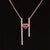 Pink Sapphire Heart Diamond Ribbon Necklace in 18k Rose Gold - (#189 - HLRUB000092)