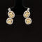 Fancy Yellow Diamond Double Halo Dangle Diamond Earrings in 18k Two-Tone Gold - (#197 - ERDIA 349922)