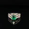 Emerald Pear & Diamond Multi-Row Anniversary Ring in 18k Two-Tone Gold - (#203 - RGEME061857)