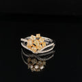Mixed Fancy Yellow Diamond Bouquet Split Shank Ring in 18k Two-Tone Gold - (#206 - RGDIA 657206)