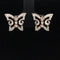 Diamond Butterfly Stud Earrings in 18k Rose Gold - (#21-HEDIA001387) - Divine & Timeless Jewelry