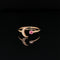 Diamond Luna Moon & Rubellite Star Open Ring in 18k Rose Gold - (#221 - HRRUB002658)